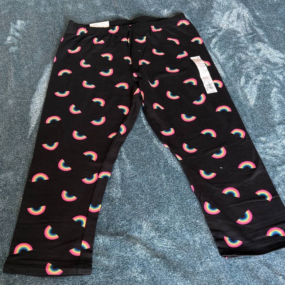 SO Black Capri with Colorful Rainbow Design